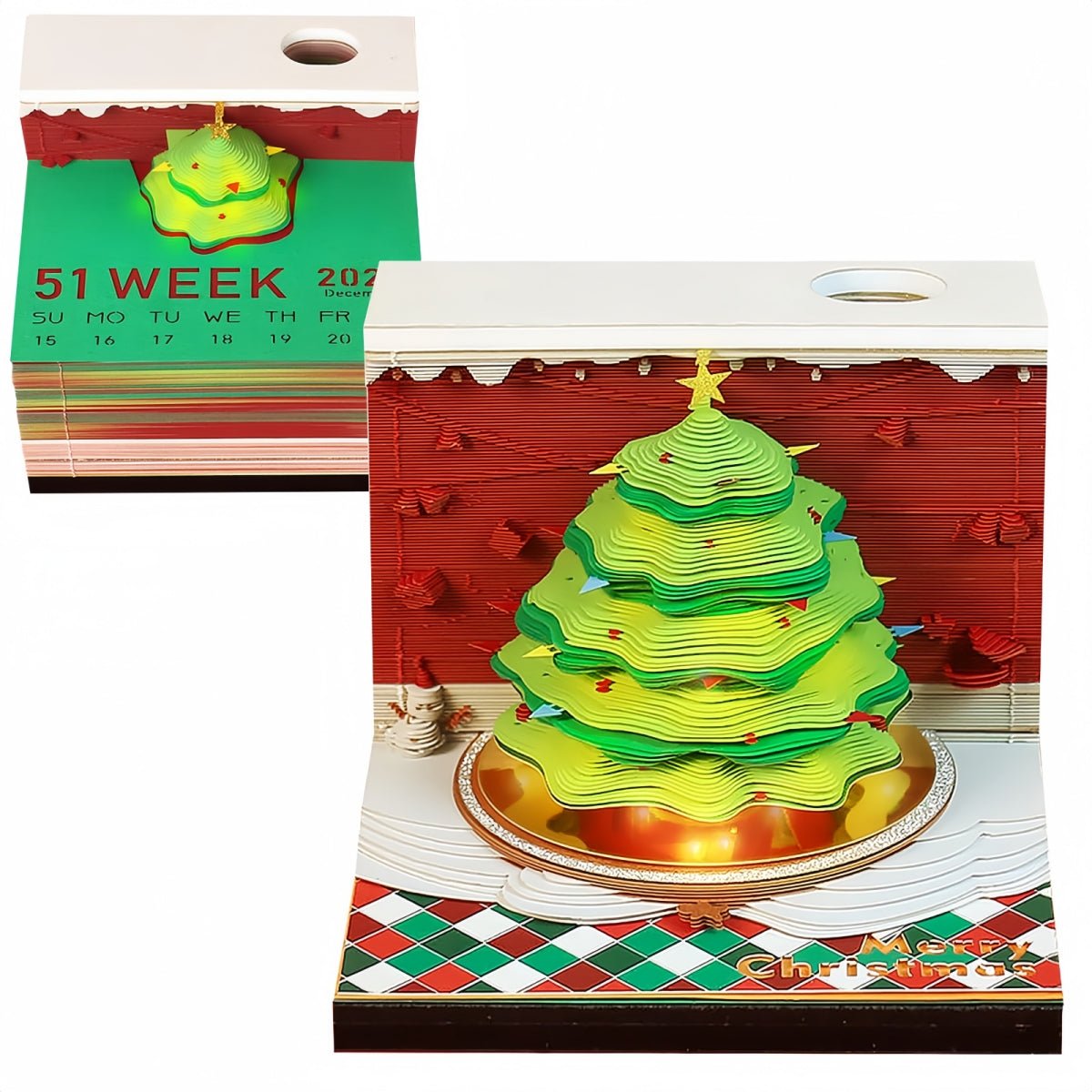 3D Calendar 2026 - Christmas Tree A - 3D Calendar