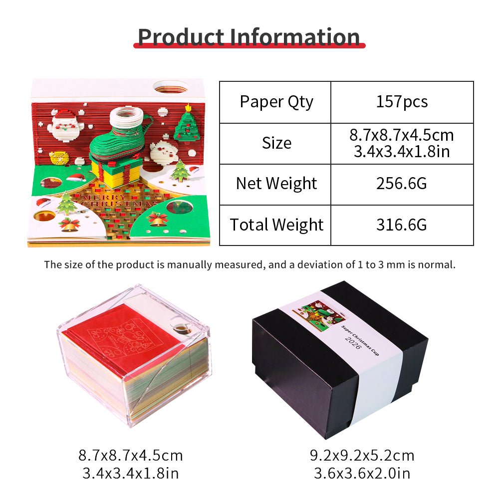 3D Calendar 2026 - Christmas Cup - 3D Calendar