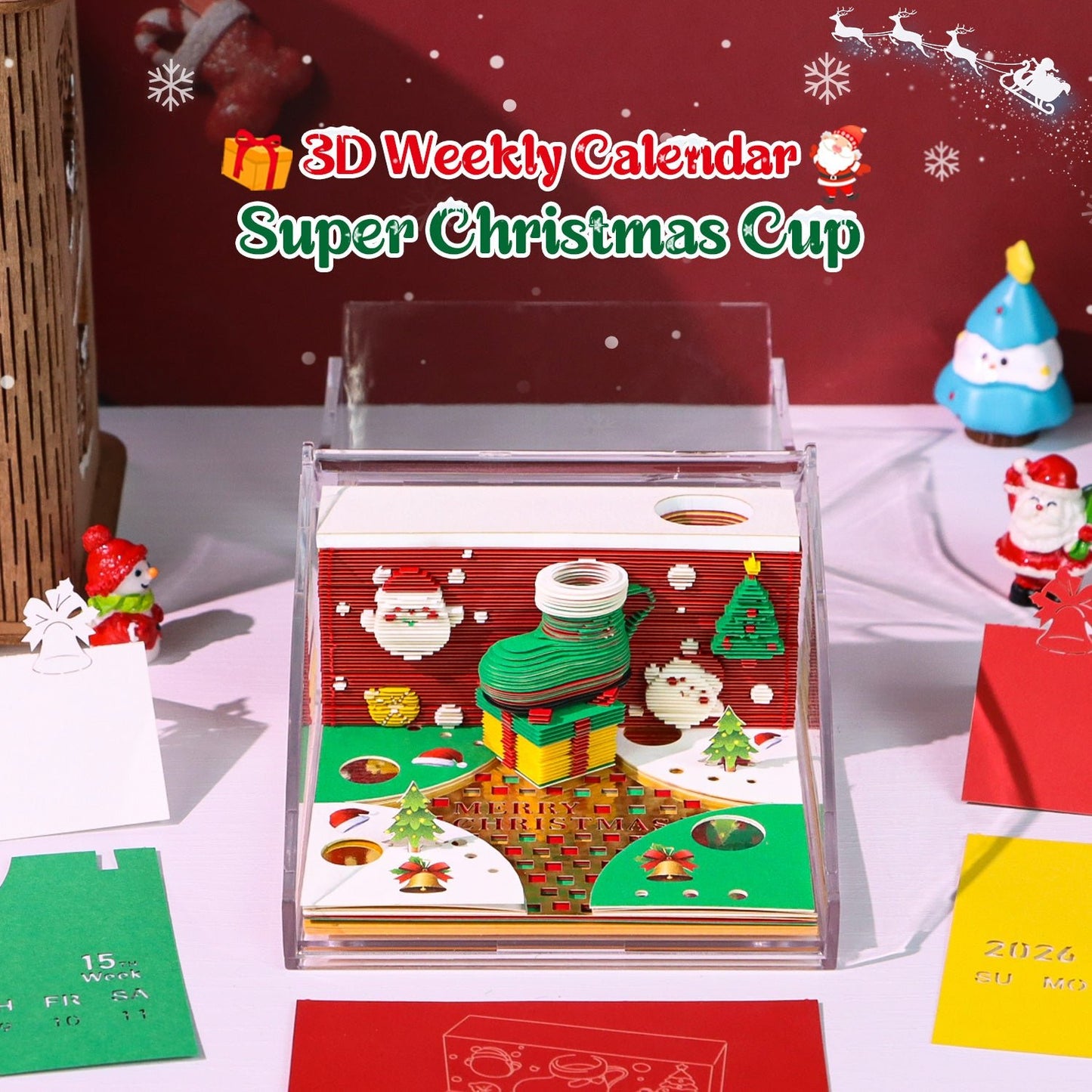 3D Calendar 2026 - Christmas Cup - 3D Calendar