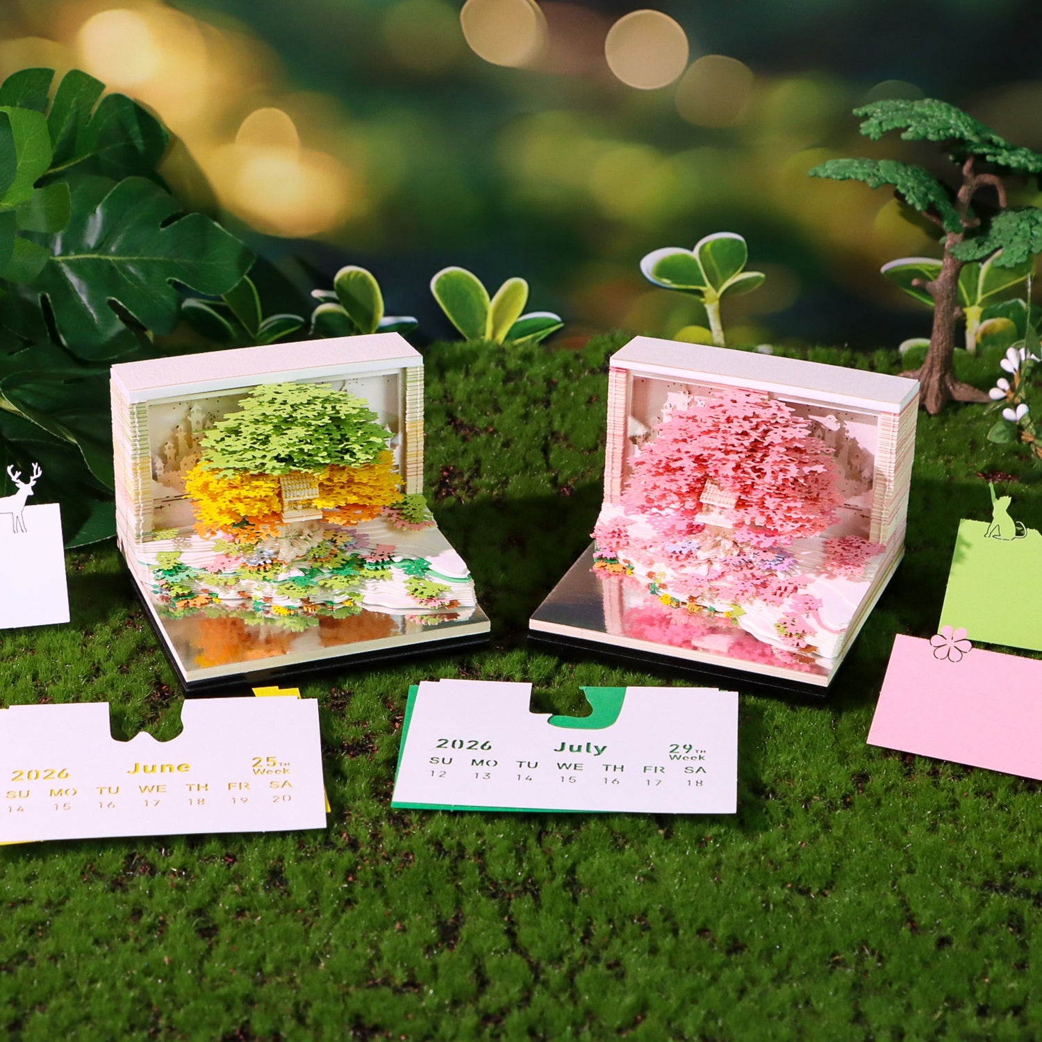 3D Calendar 2026 - Floral Tree Island - 3D Calendar