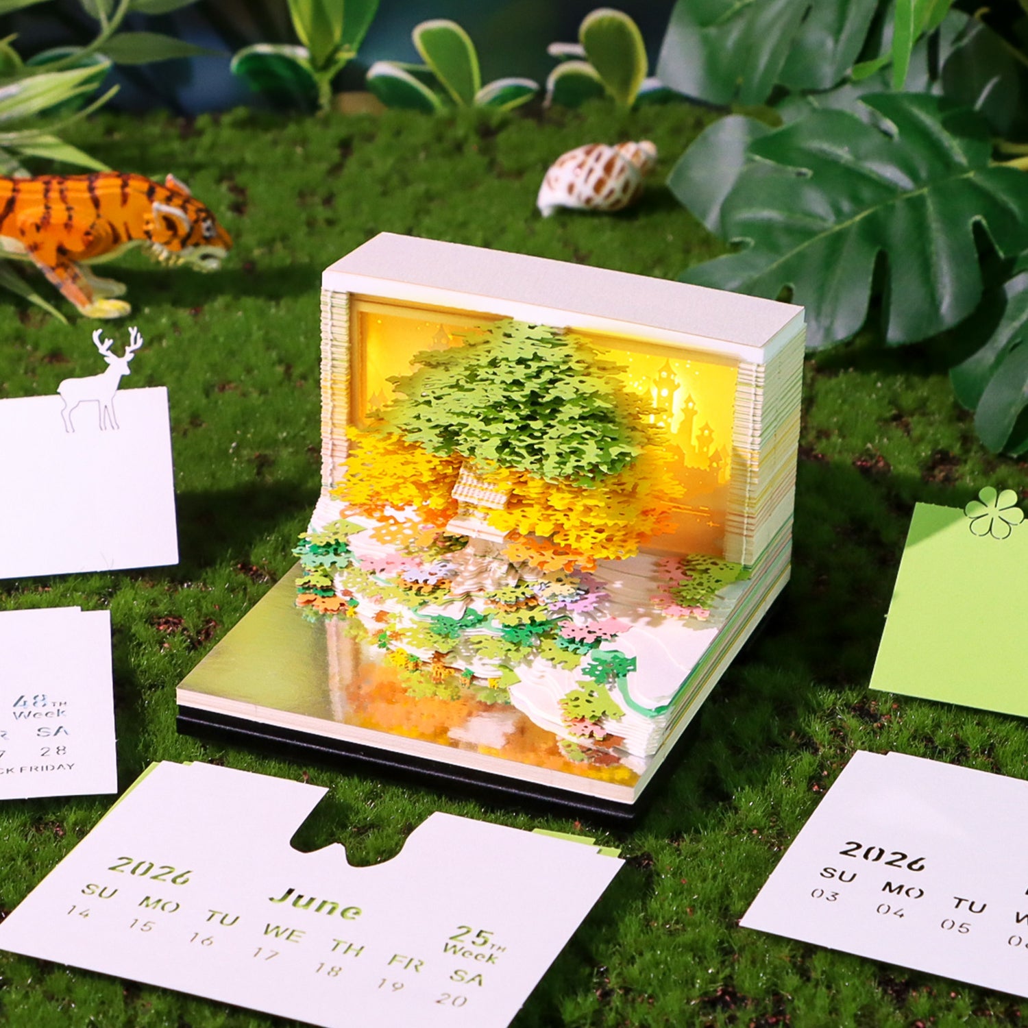 3D Calendar 2026 - Floral Tree Island - 3D Calendar
