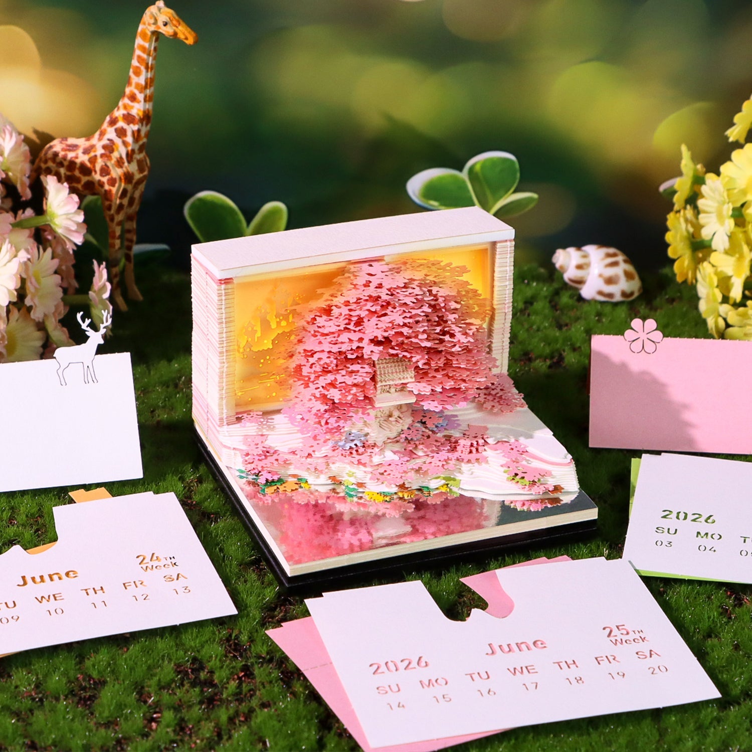 3D Calendar 2026 - Floral Tree Island - 3D Calendar