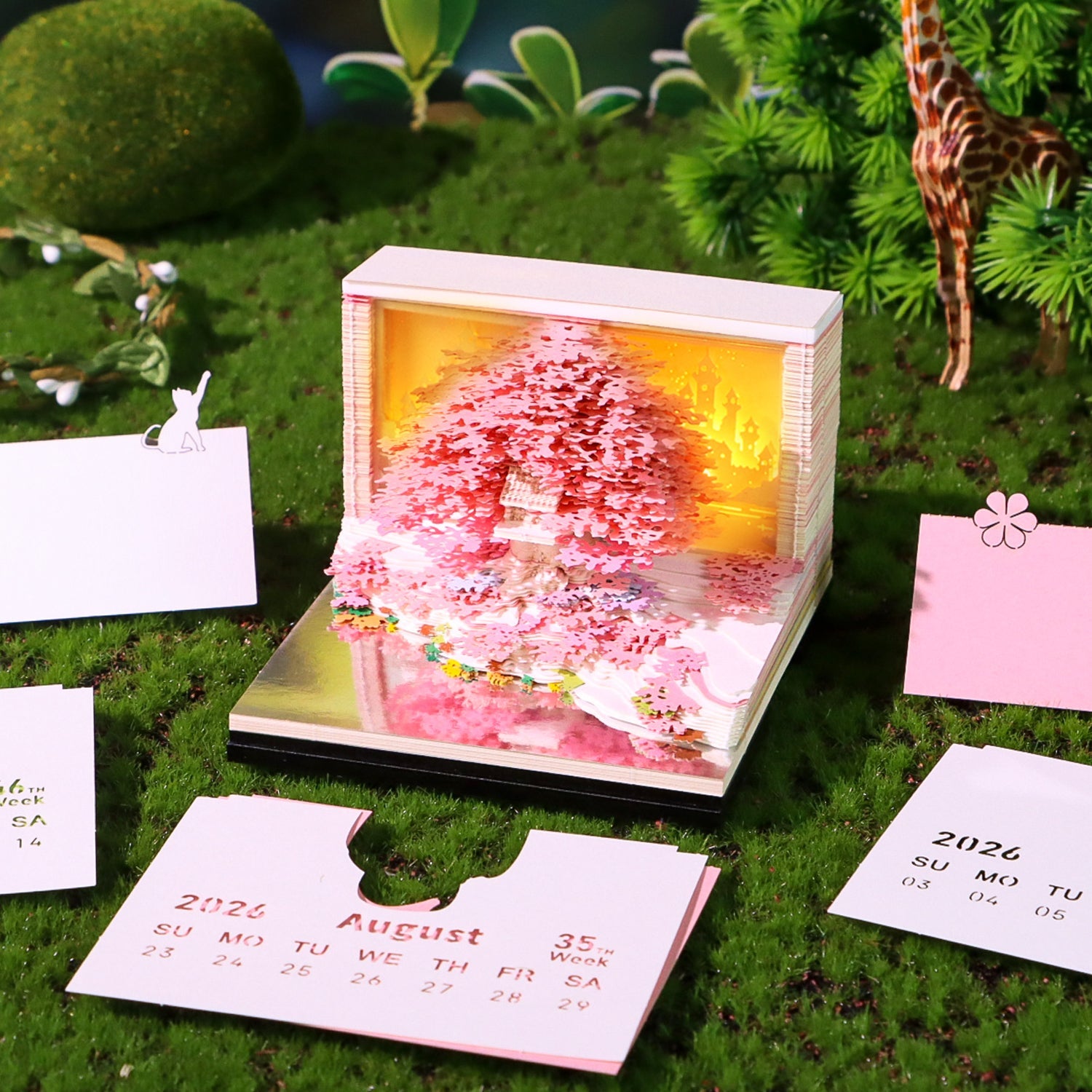 3D Calendar 2026 - Floral Tree Island - 3D Calendar