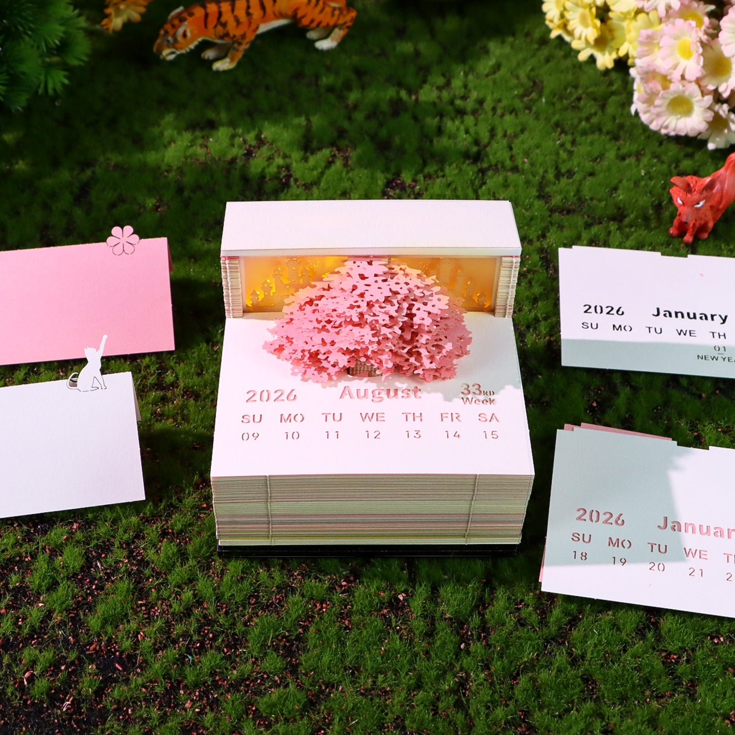 3D Calendar 2026 - Floral Tree Island - 3D Calendar