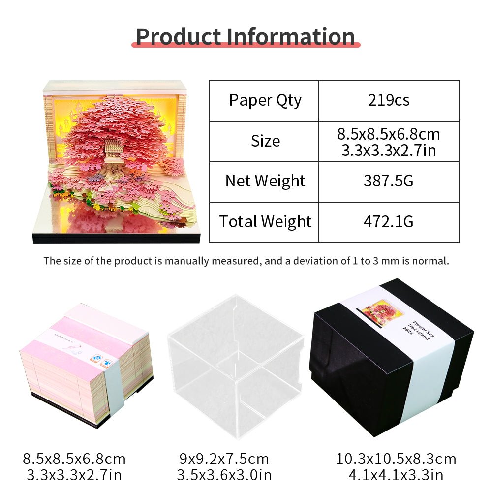 3D Calendar 2026 - Floral Tree Island - 3D Calendar