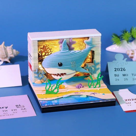 3D Calendar 2026 - Lovely Ocean Shark - 3D Calendar