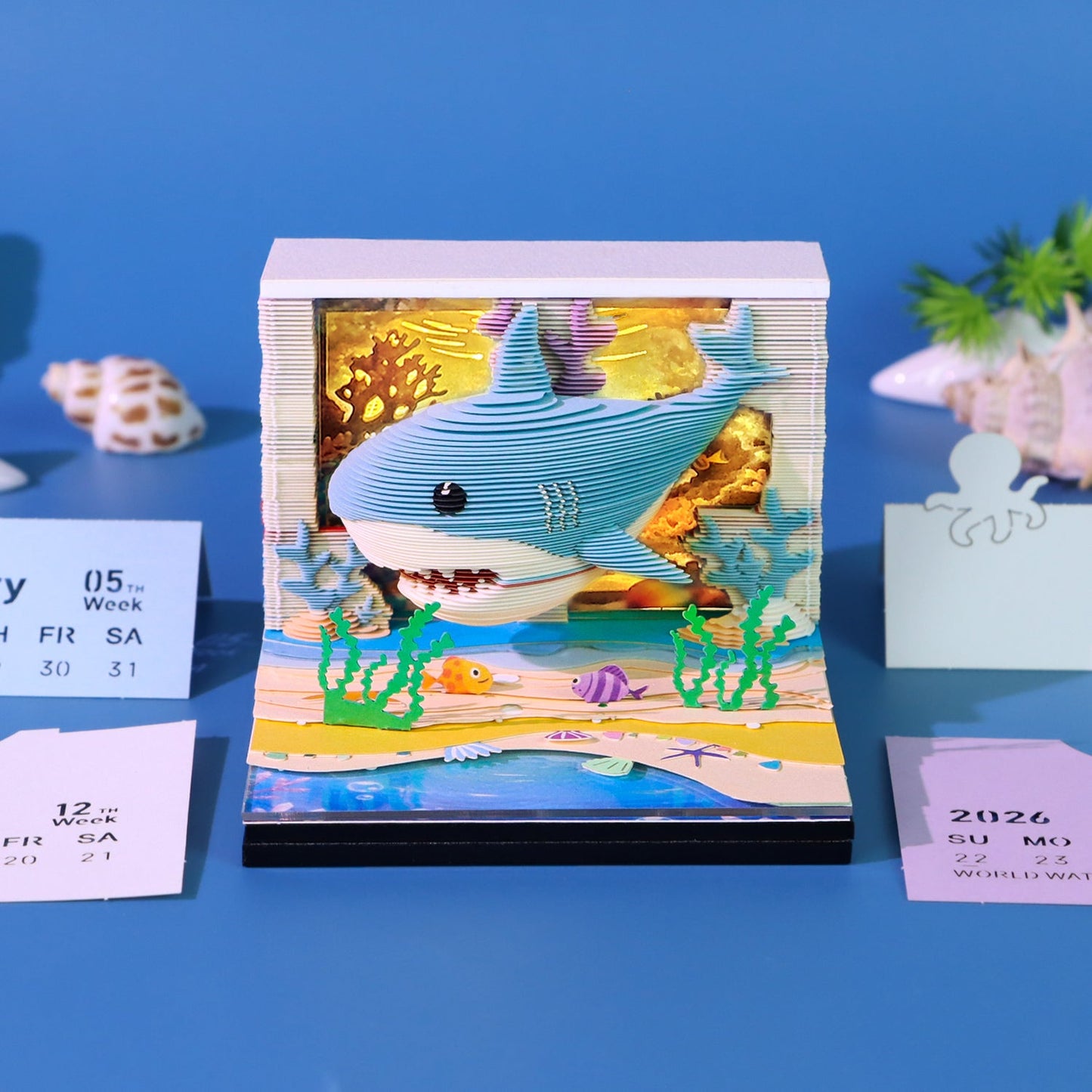 3D Calendar 2026 - Lovely Ocean Shark - 3D Calendar