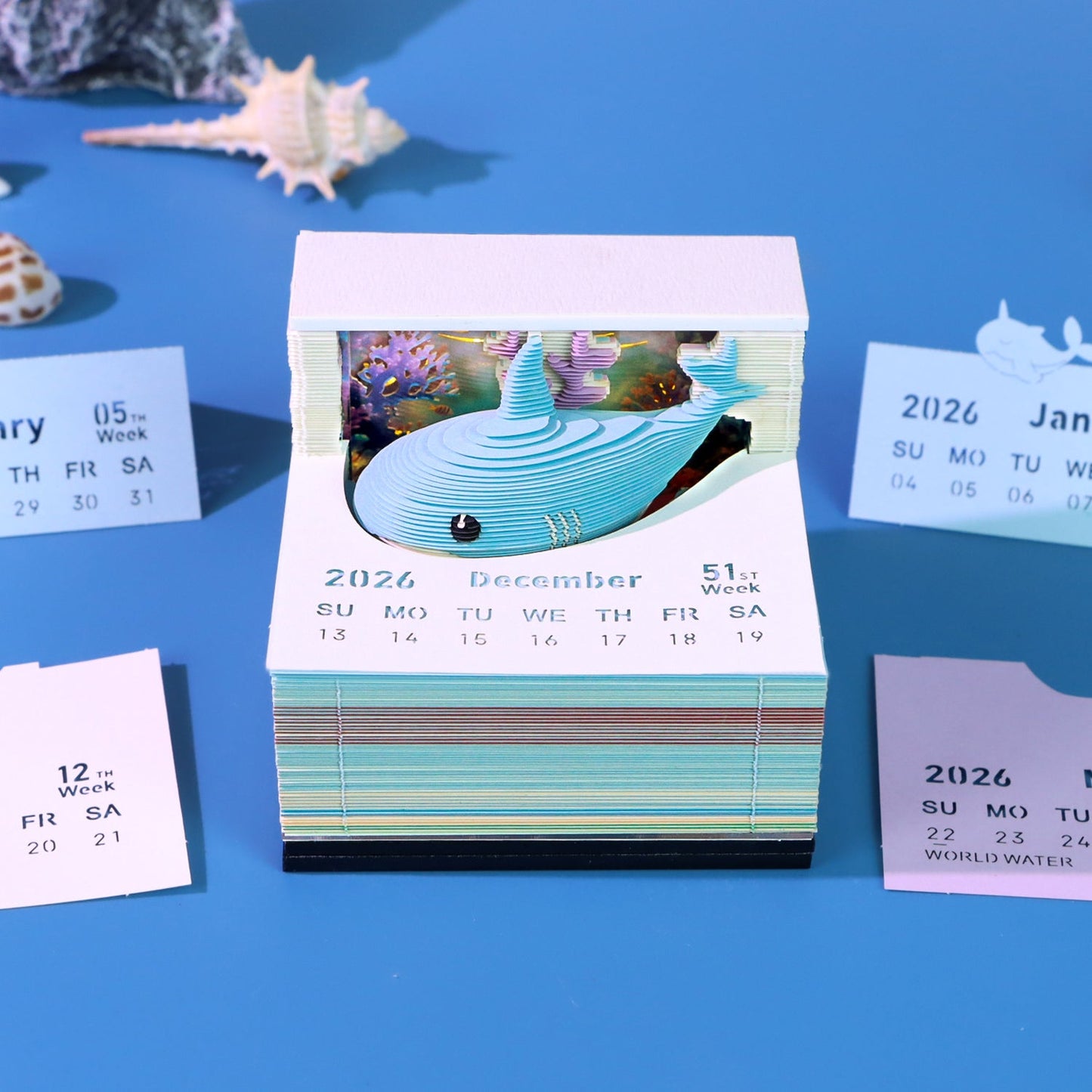 3D Calendar 2026 - Lovely Ocean Shark - 3D Calendar