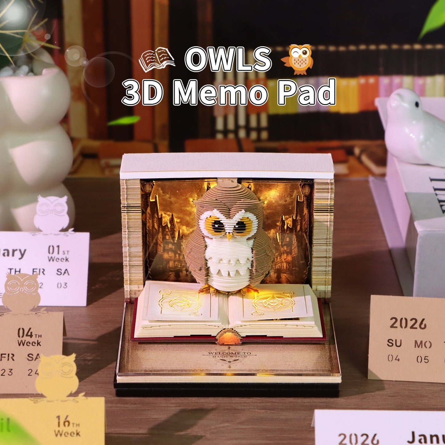 3D Calendar 2026 - Magic Owl - 3D Calendar