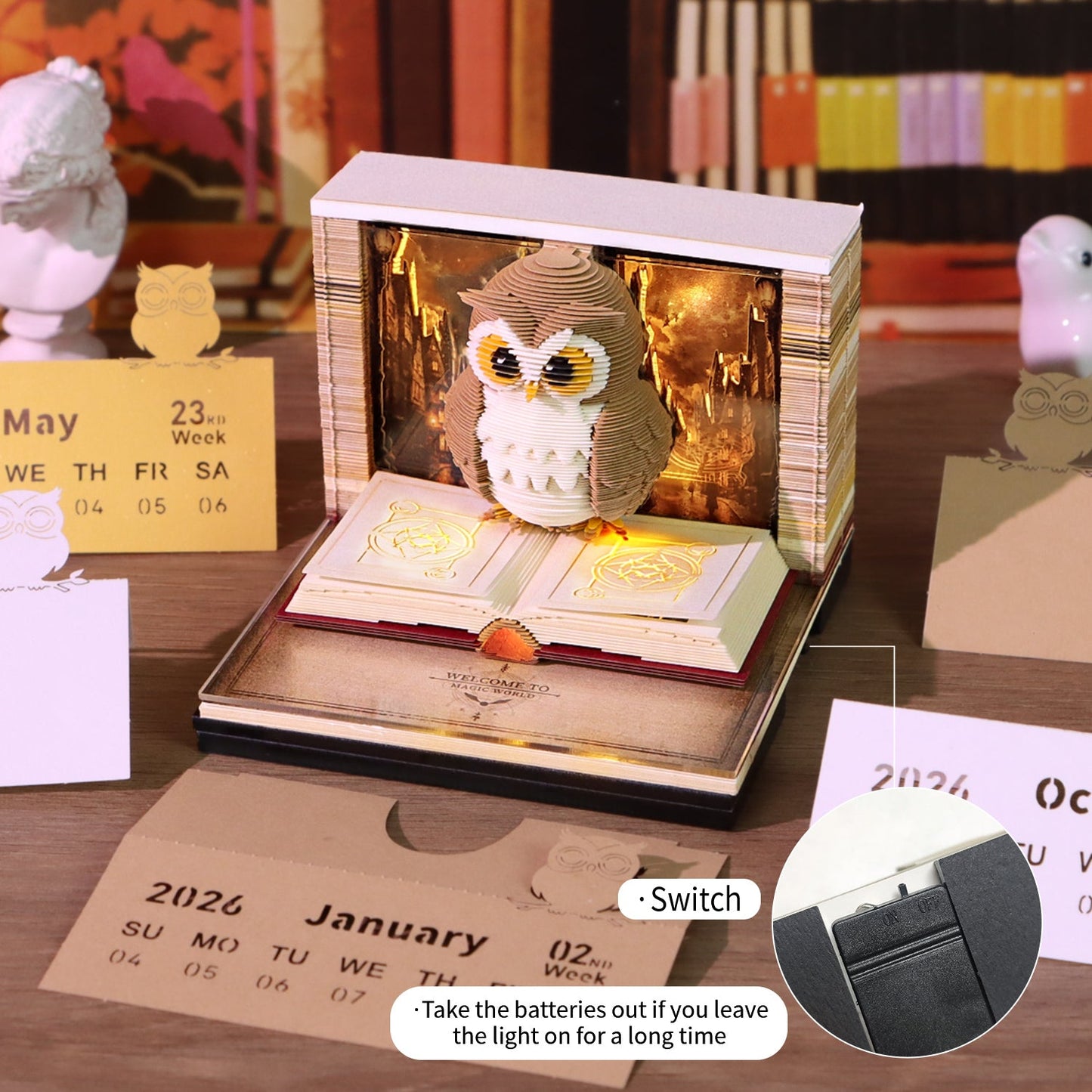 3D Calendar 2026 - Magic Owl - 3D Calendar