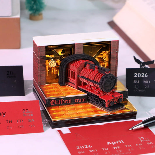 3D Calendar 2026 - Magic Platform Train - 3D Calendar