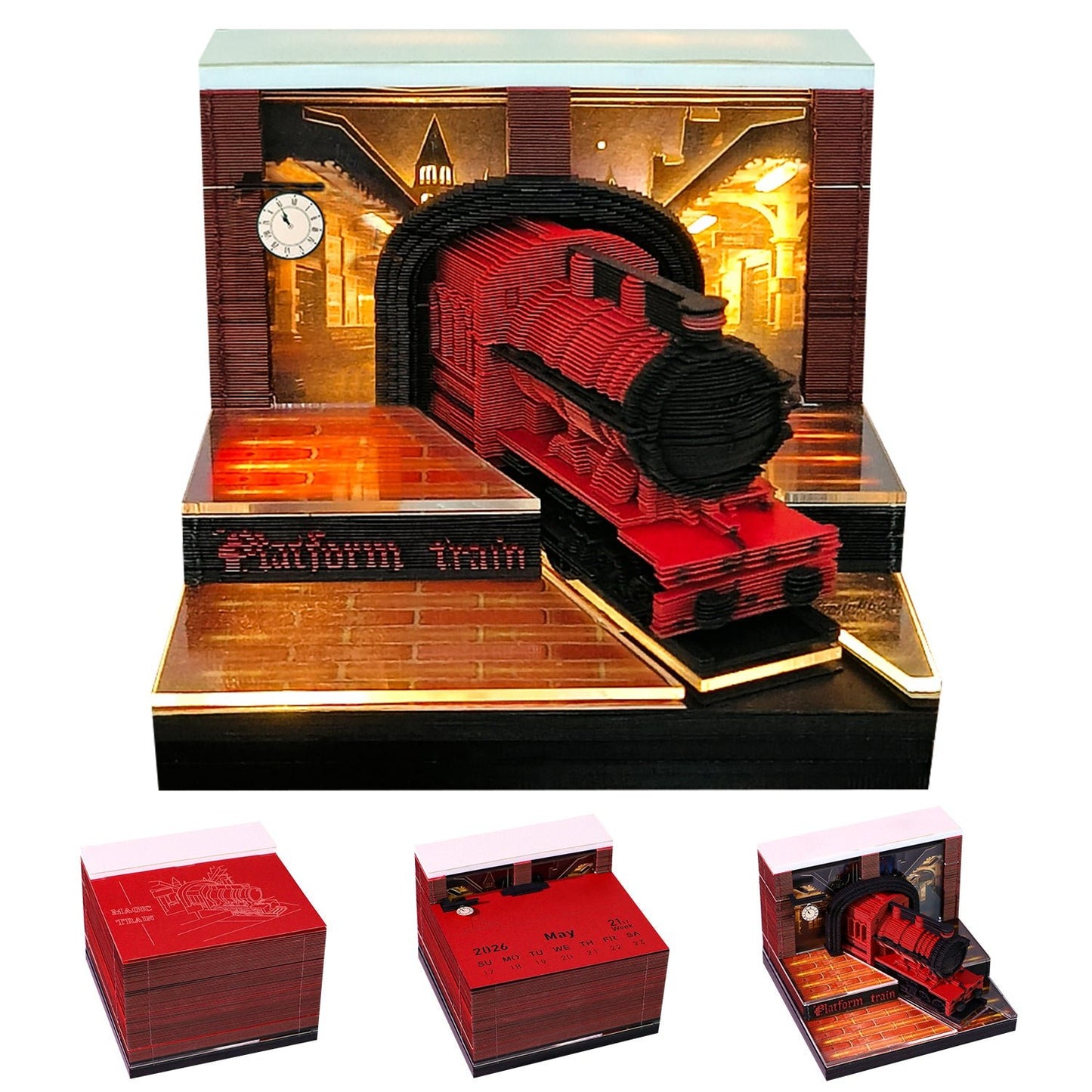 3D Calendar 2026 - Magic Platform Train - 3D Calendar