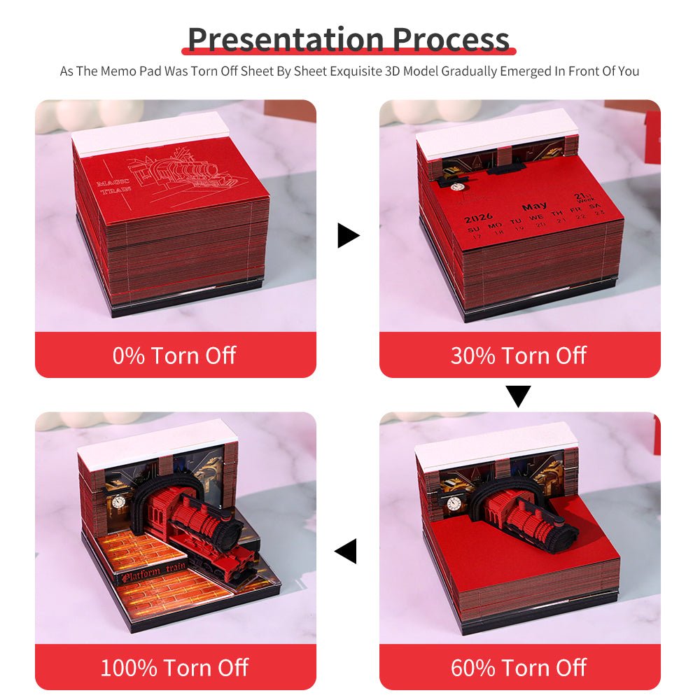 3D Calendar 2026 - Magic Platform Train - 3D Calendar