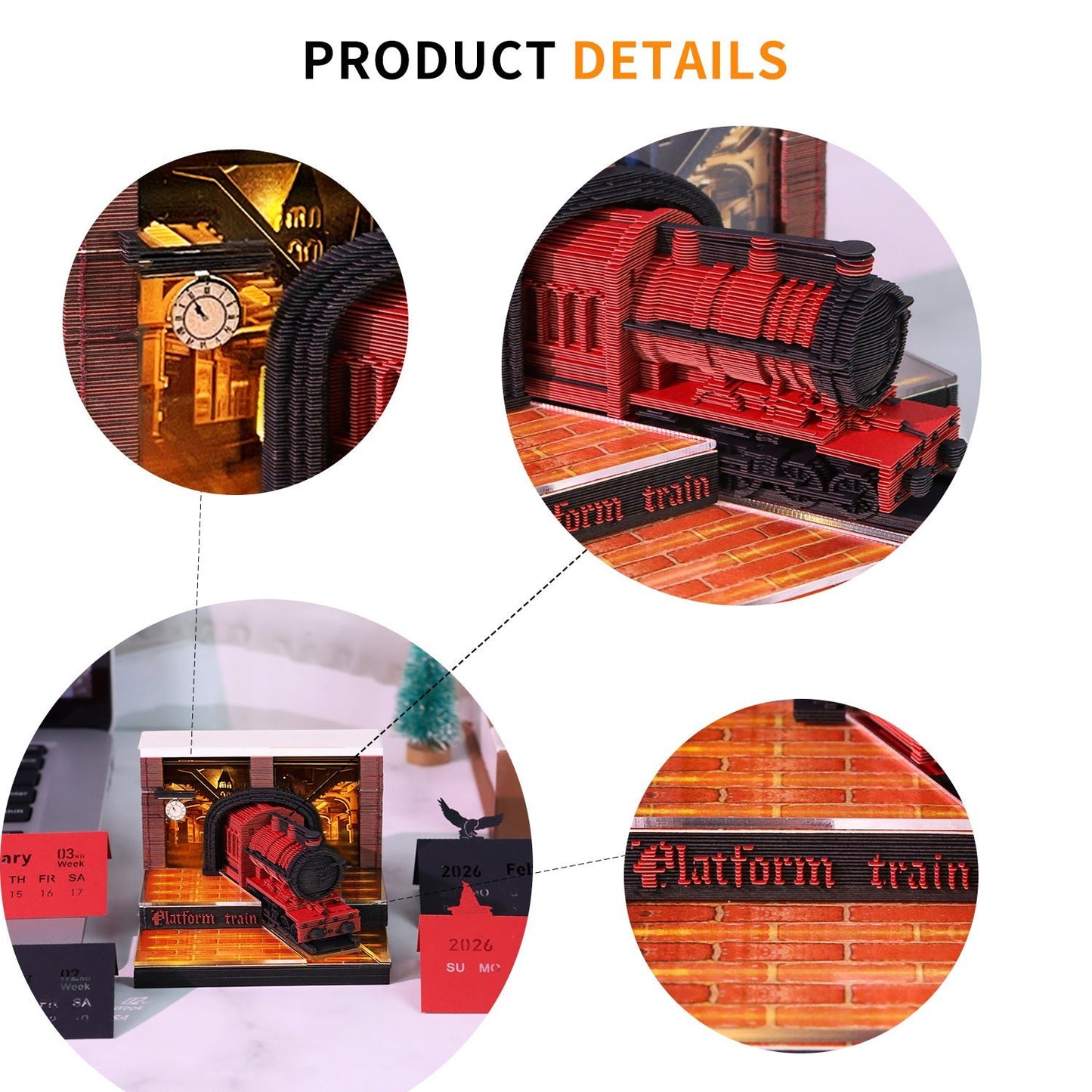 3D Calendar 2026 - Magic Platform Train - 3D Calendar