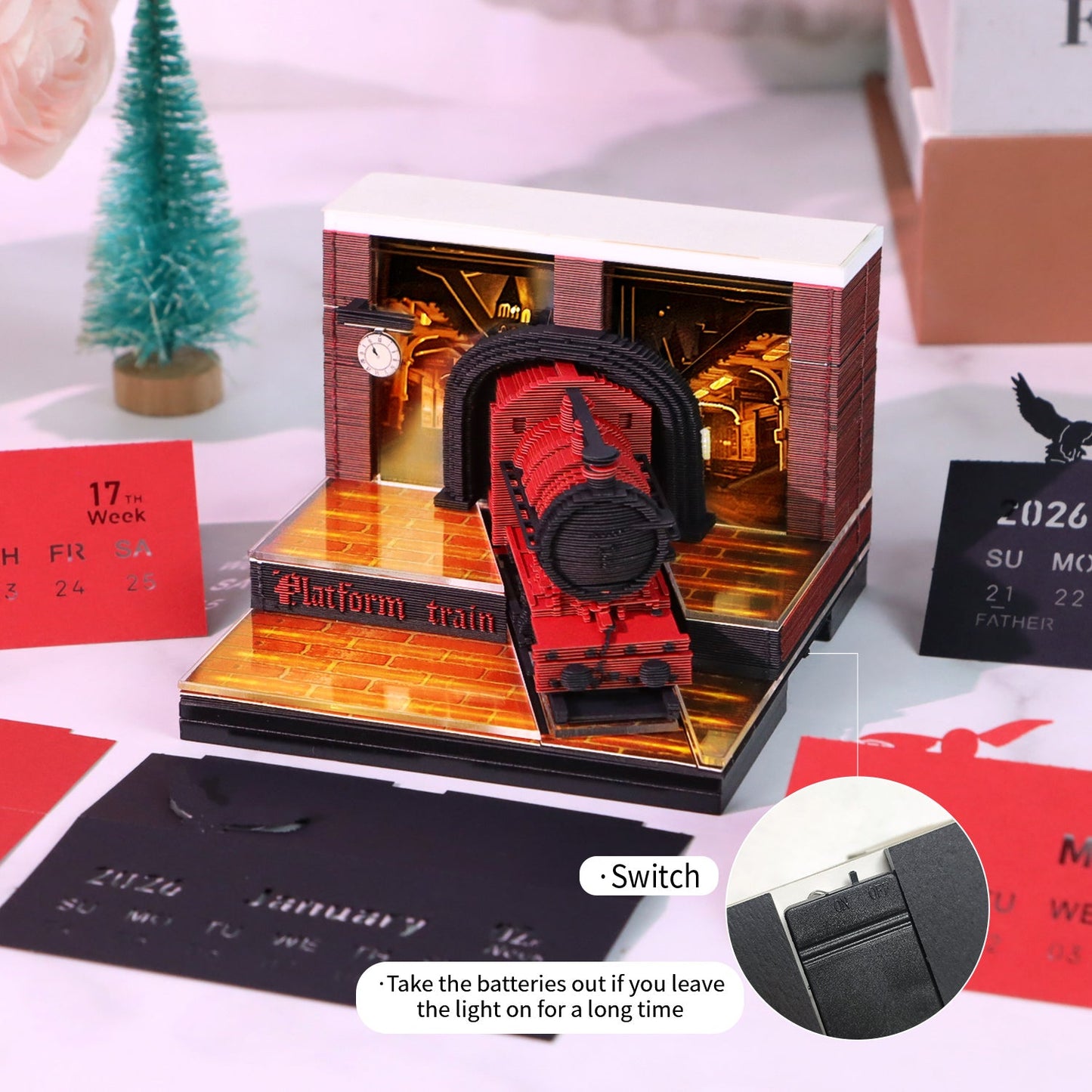 3D Calendar 2026 - Magic Platform Train - 3D Calendar