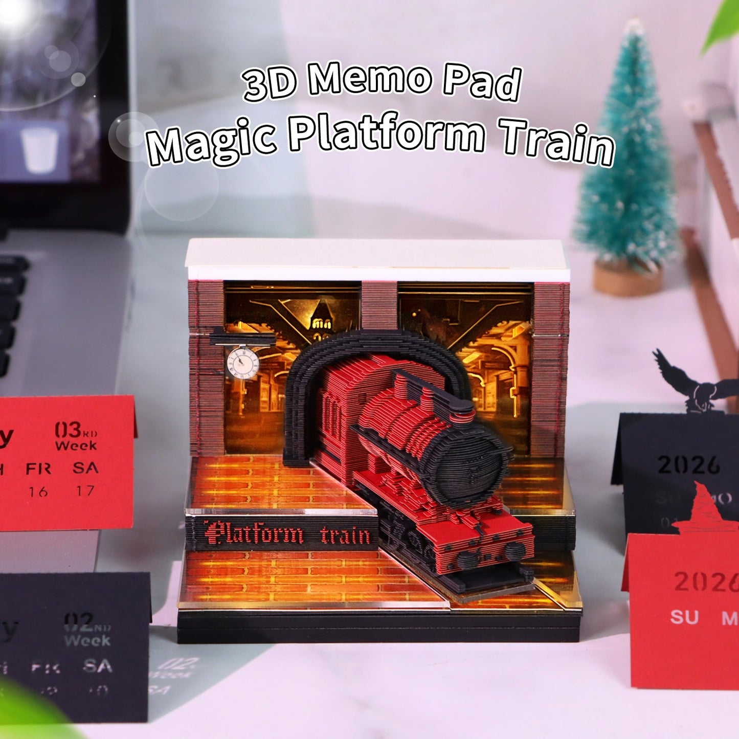 3D Calendar 2026 - Magic Platform Train - 3D Calendar