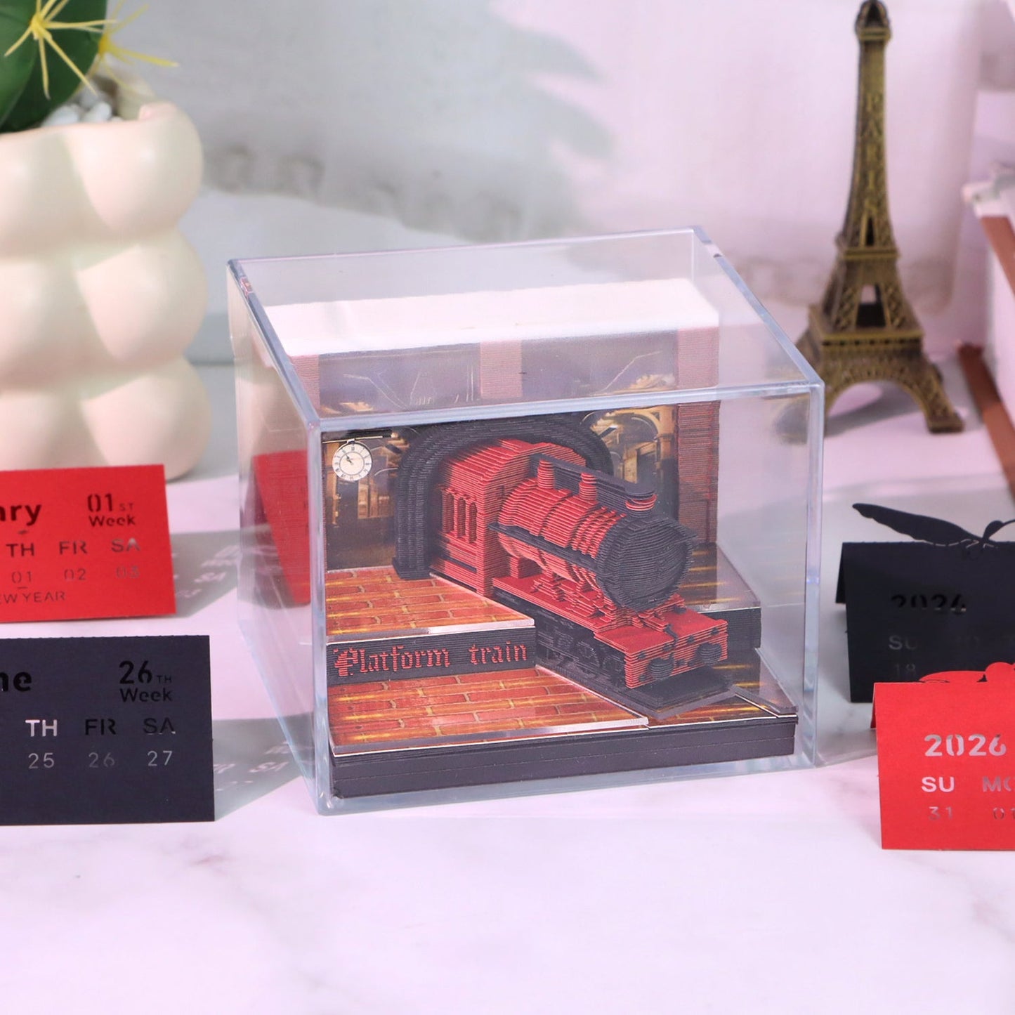 3D Calendar 2026 - Magic Platform Train - 3D Calendar