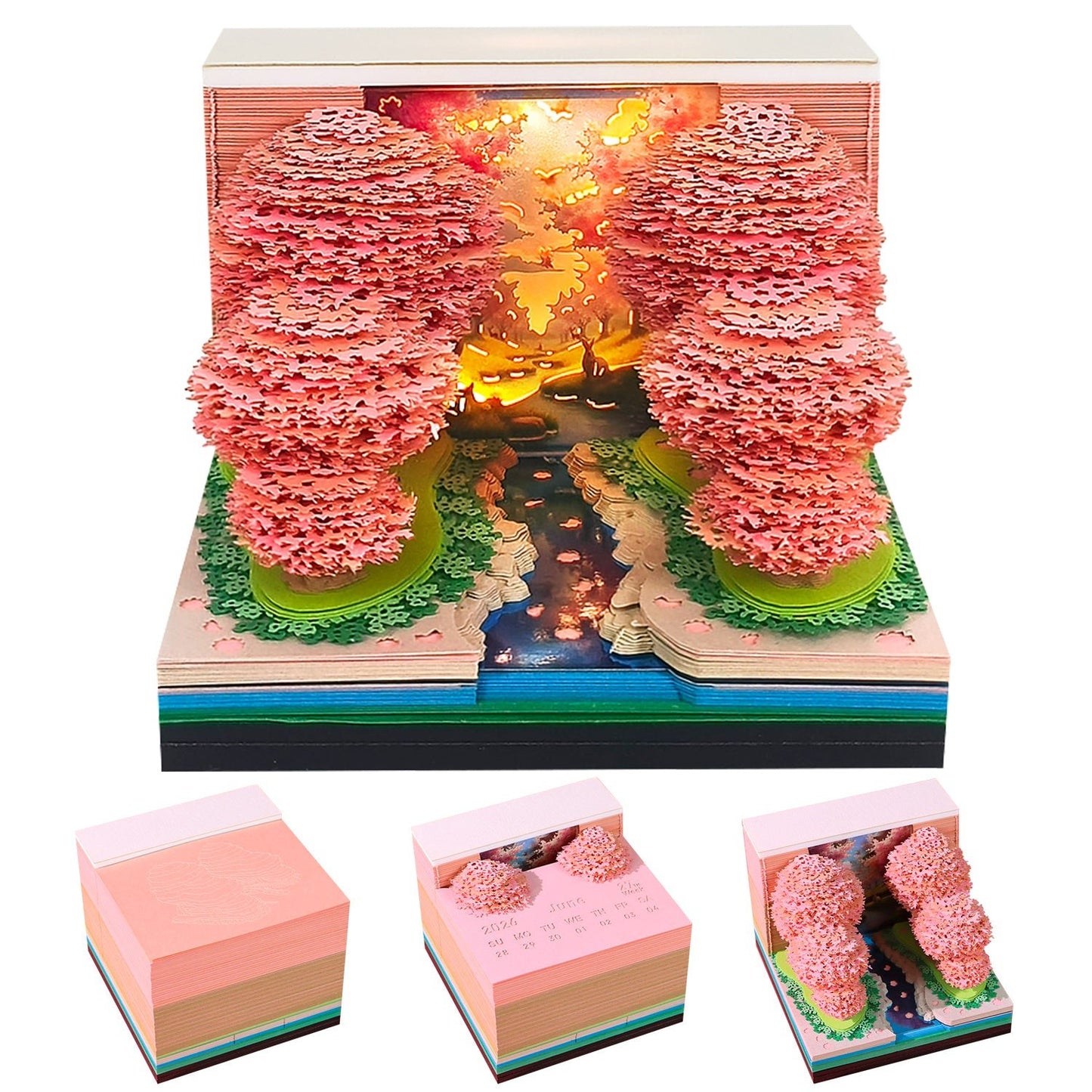 3D Calendar 2026 - Peach Blossom Forest - 3D Calendar