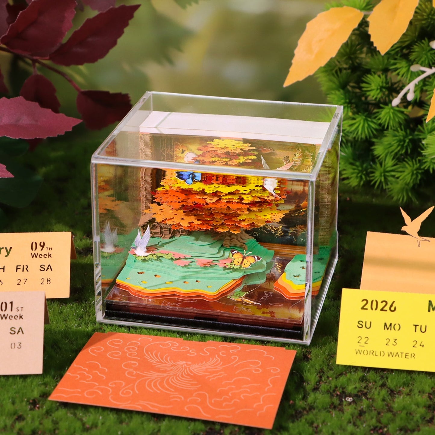 3D Calendar 2026 - Phoenix Perched Wutong - 3D Calendar
