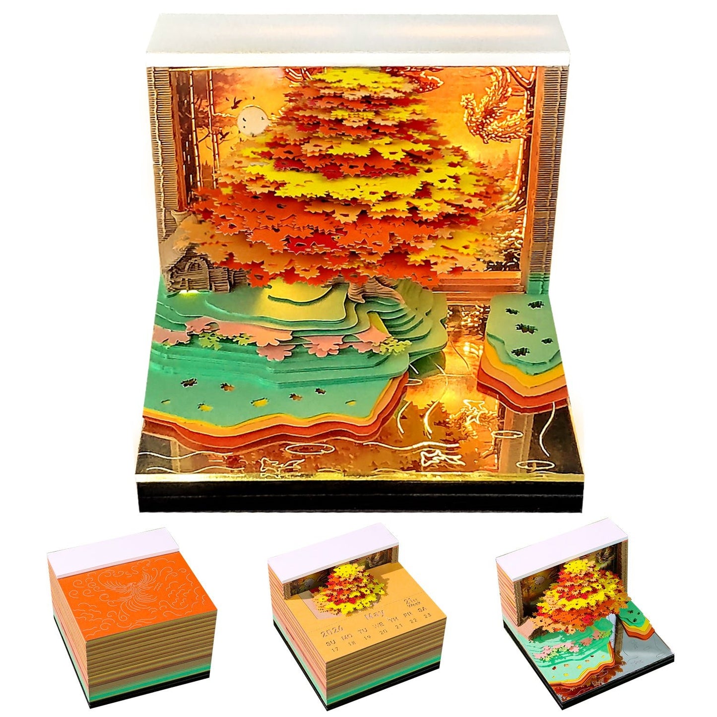 3D Calendar 2026 - Phoenix Perched Wutong - 3D Calendar
