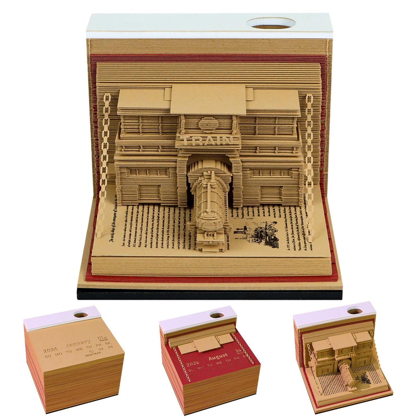 3D Calendar 2026 - The Train in The Book - 3D Calendar