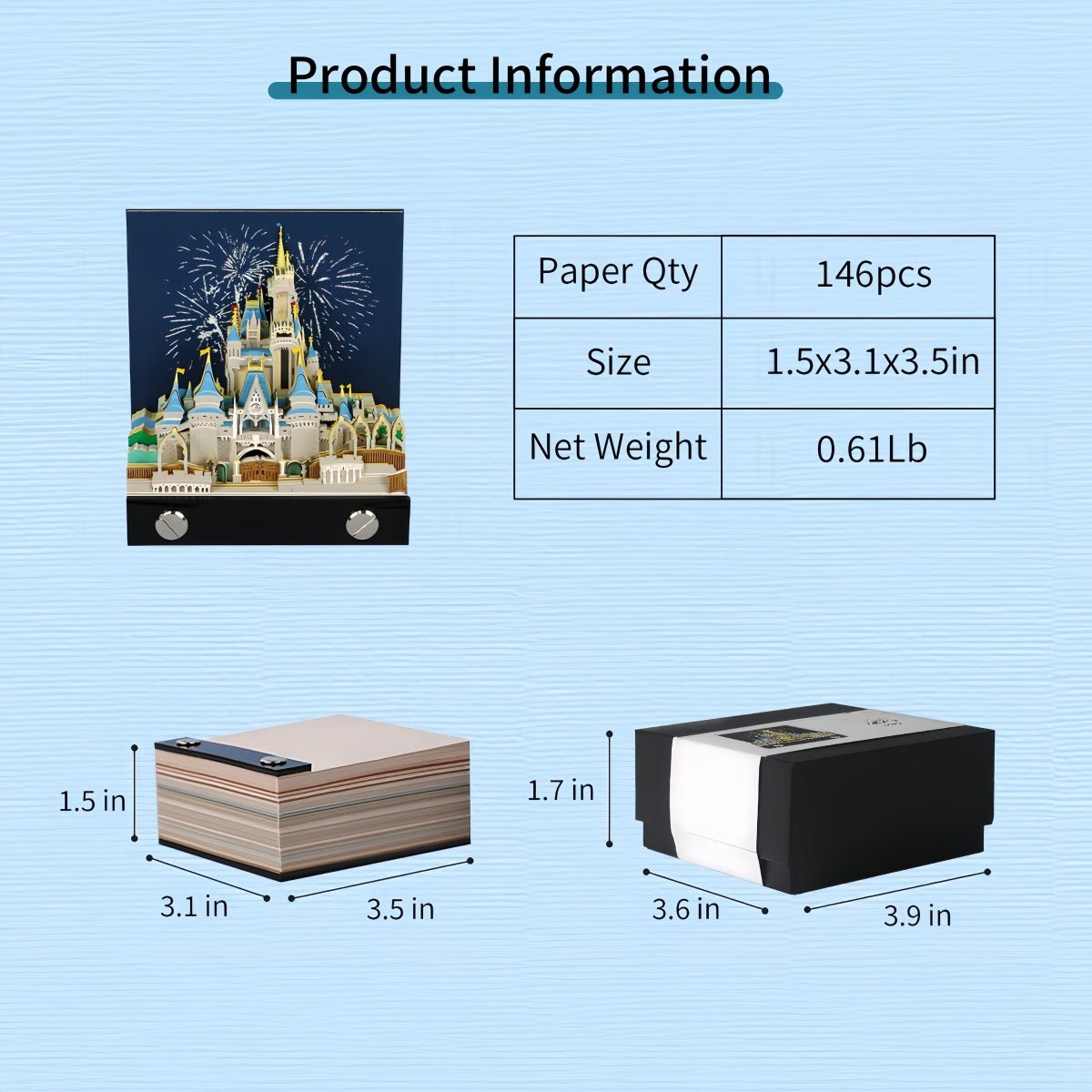 3D Calendar 2026 - Cinderella Castle - 3D Calendar