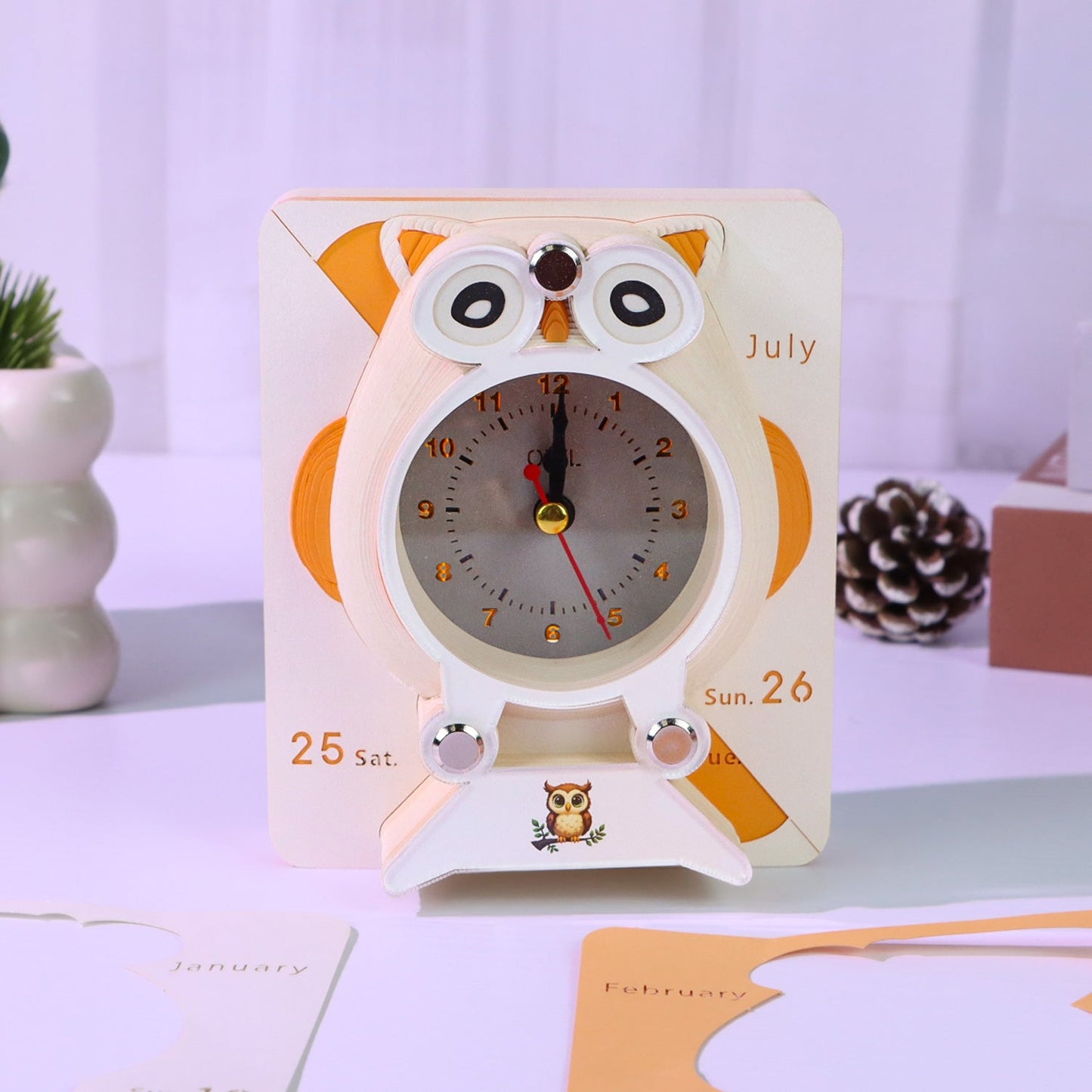 3D Calendar - Owl Clock - 3D Calendar