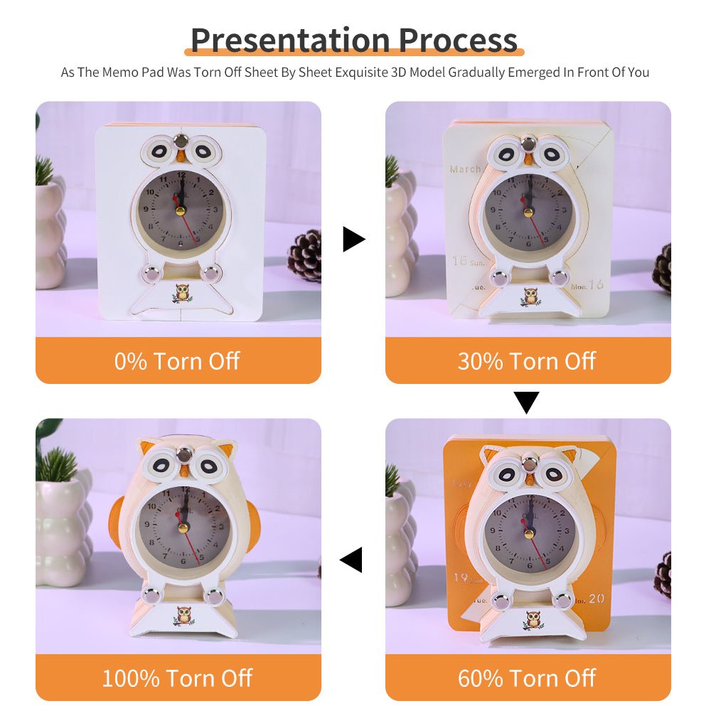 3D Calendar - Owl Clock - 3D Calendar