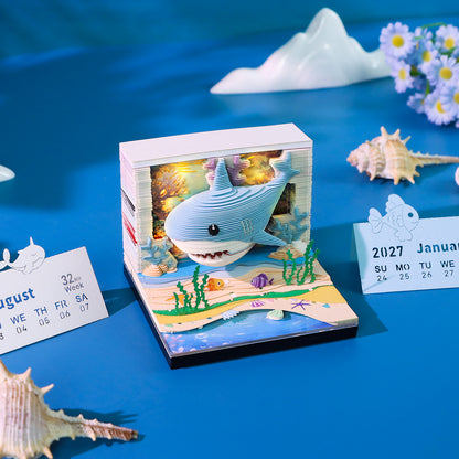 3D Calendar 2027 - Lovely Ocean Shark