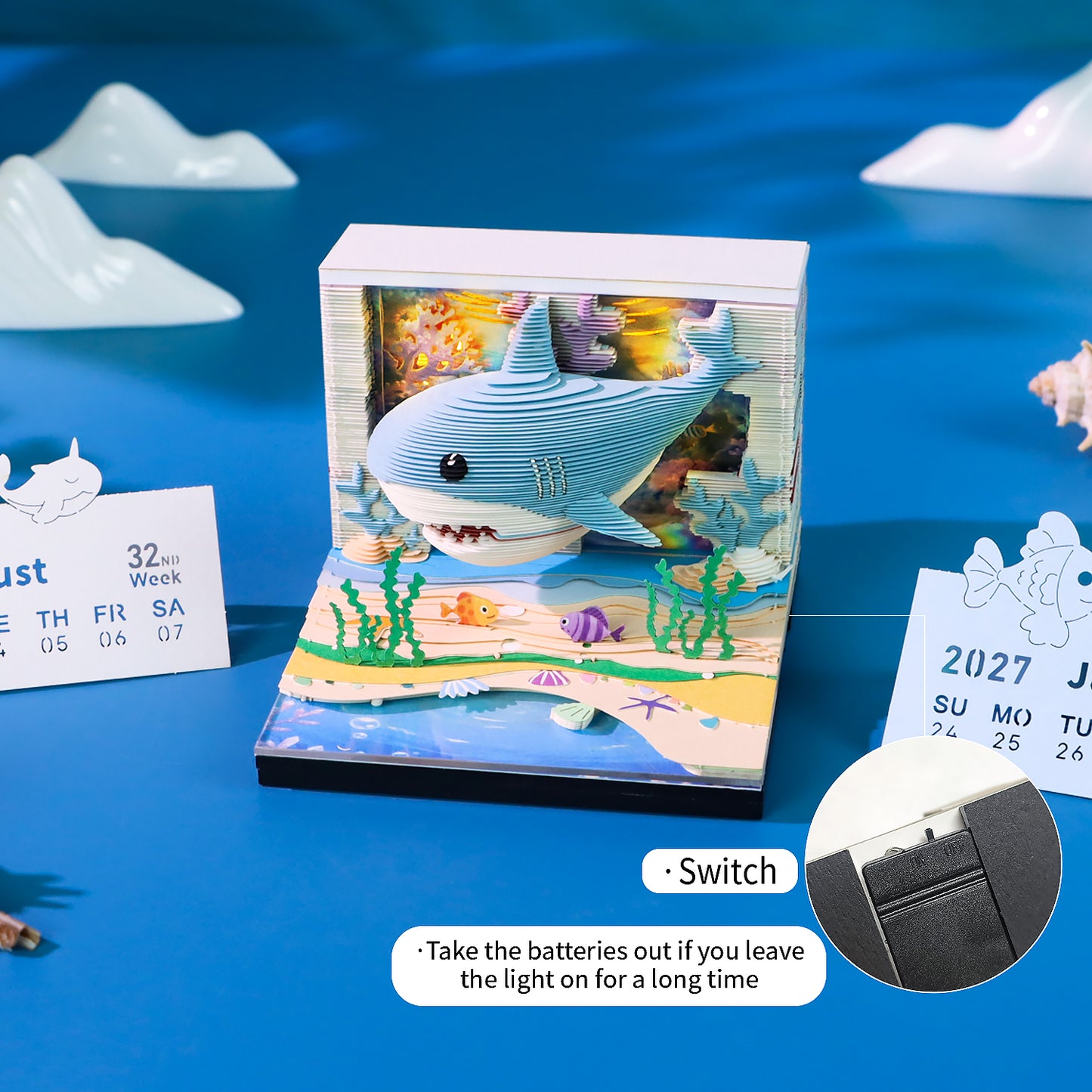 3D Calendar 2027 - Lovely Ocean Shark