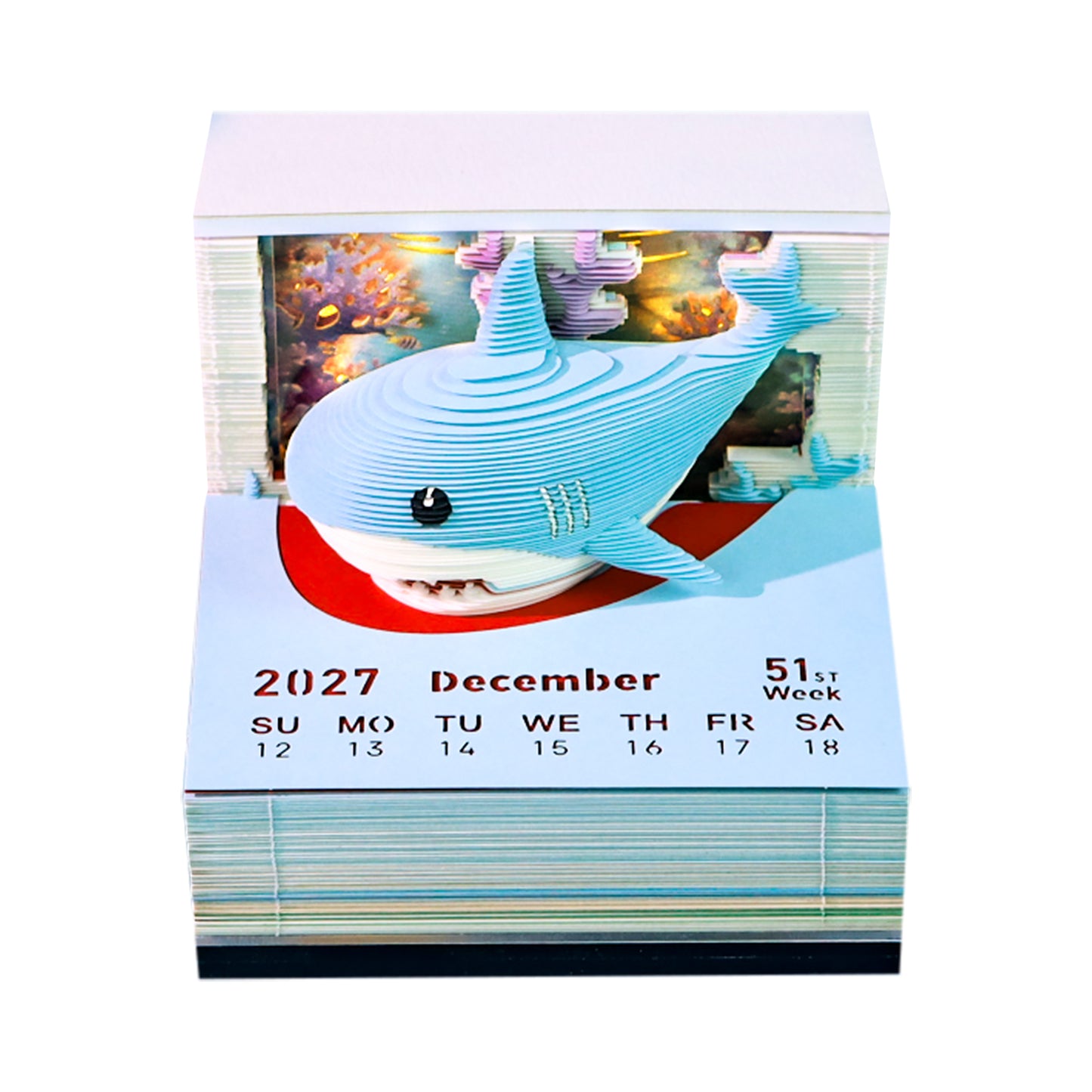 3D Calendar 2027 - Lovely Ocean Shark