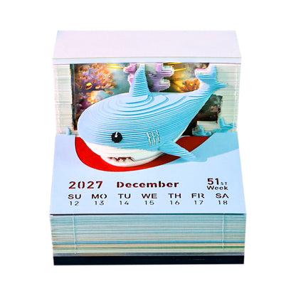 3D Calendar 2027 - Lovely Ocean Shark