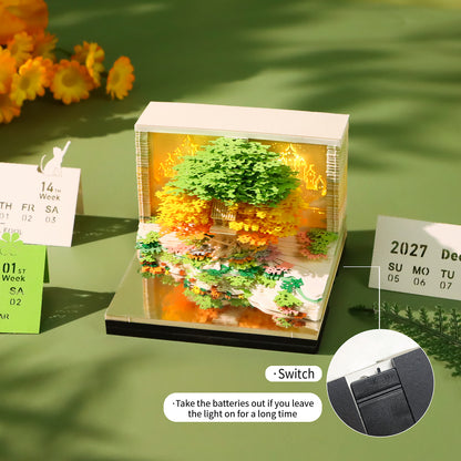 3D Calendar 2027 - Floral Tree Island