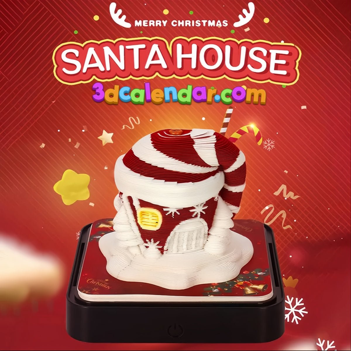 3D Calendar 2026 - Christmas Hat - 3D Calendar