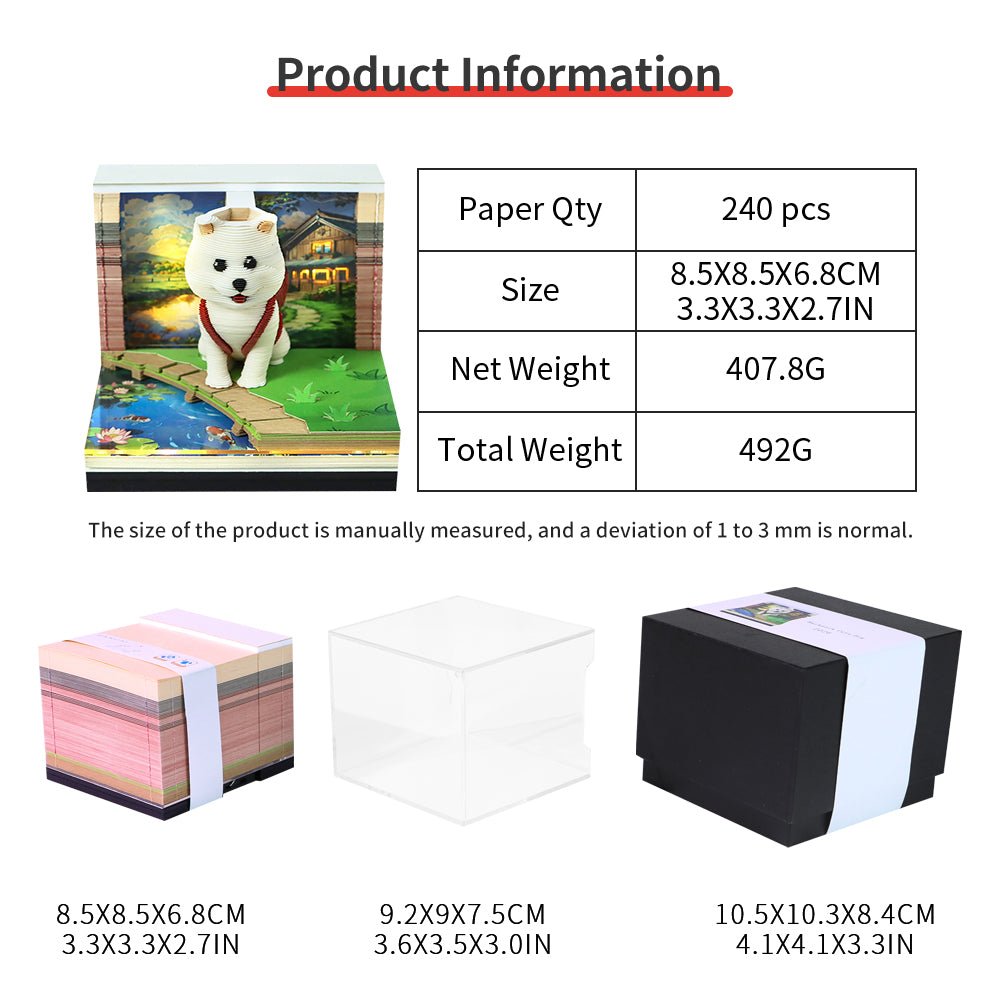 3D Calendar 2026 - Backpack Cute Dog - 3D Calendar