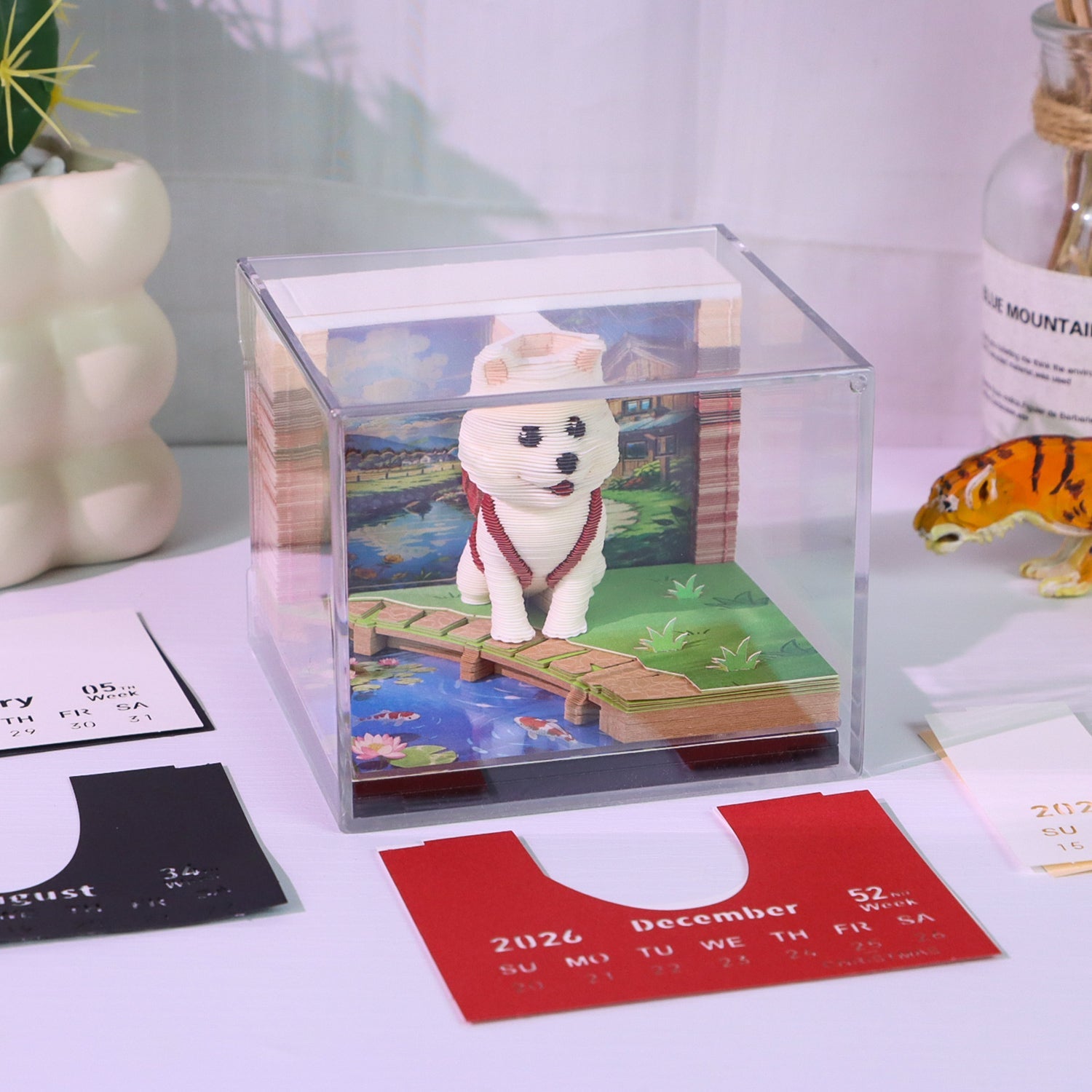 3D Calendar 2026 - Backpack Cute Dog - 3D Calendar