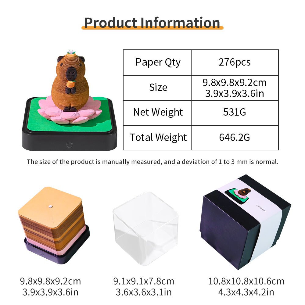 3D Calendar 2026 - Capybara - 3D Calendar