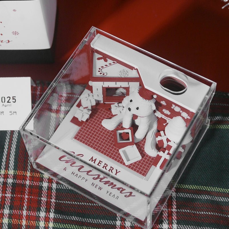 3D Calendar 2026 - Christmas Bear - 3D Calendar