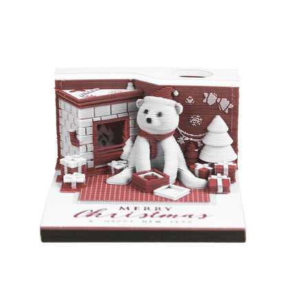 3D Calendar 2026 - Christmas Bear - 3D Calendar