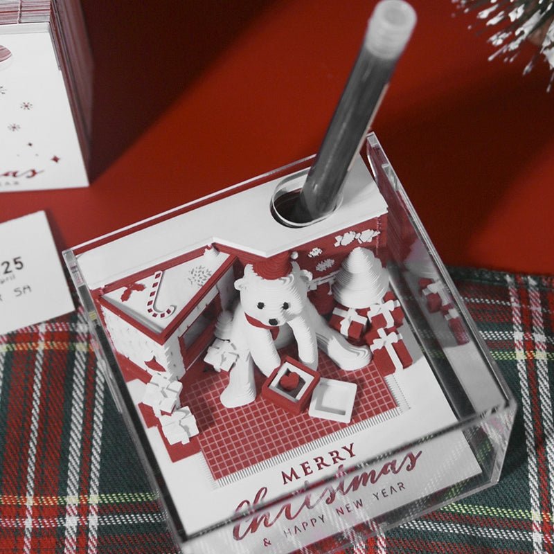3D Calendar 2026 - Christmas Bear - 3D Calendar