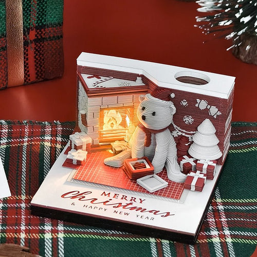3D Calendar 2026 - Christmas Bear - 3D Calendar