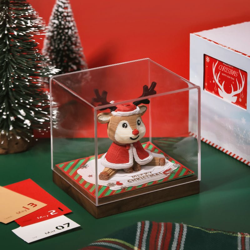 3D Calendar 2026 - Christmas Reindeer - 3D Calendar