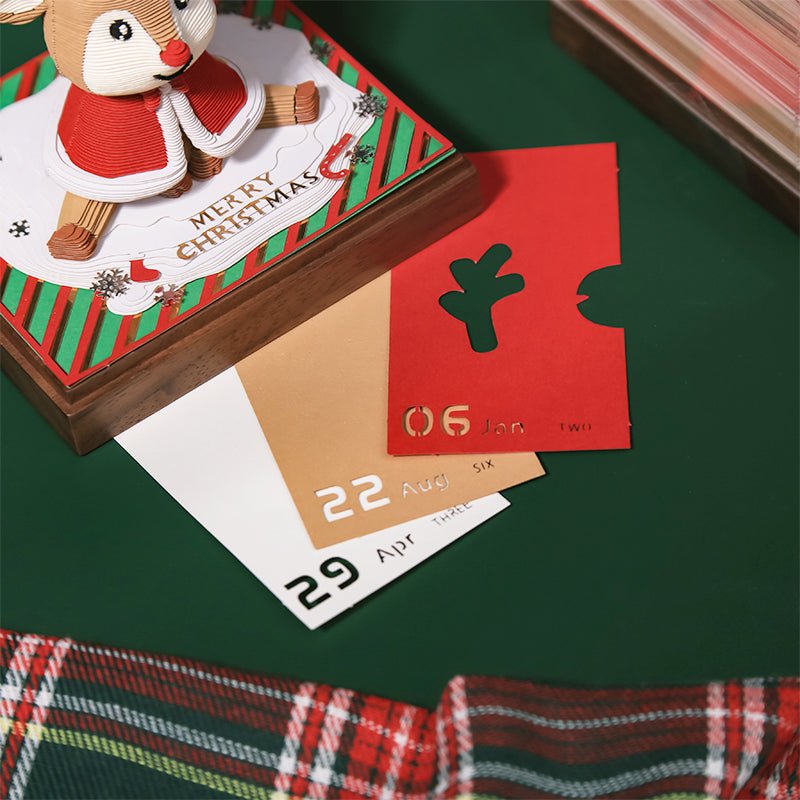 3D Calendar 2026 - Christmas Reindeer - 3D Calendar