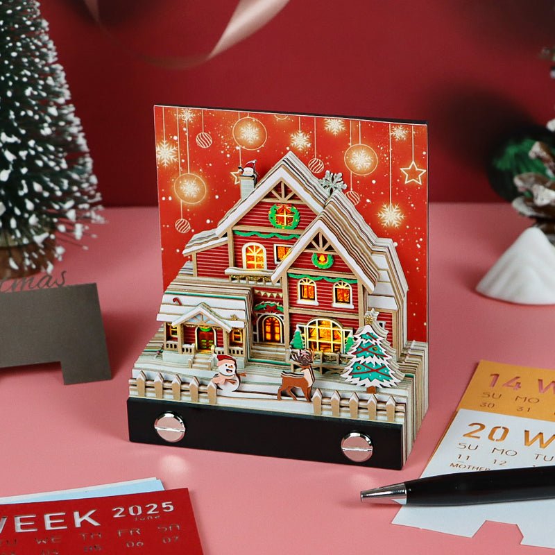 3D Calendar 2026 - Christmas Snow House - 3D Calendar