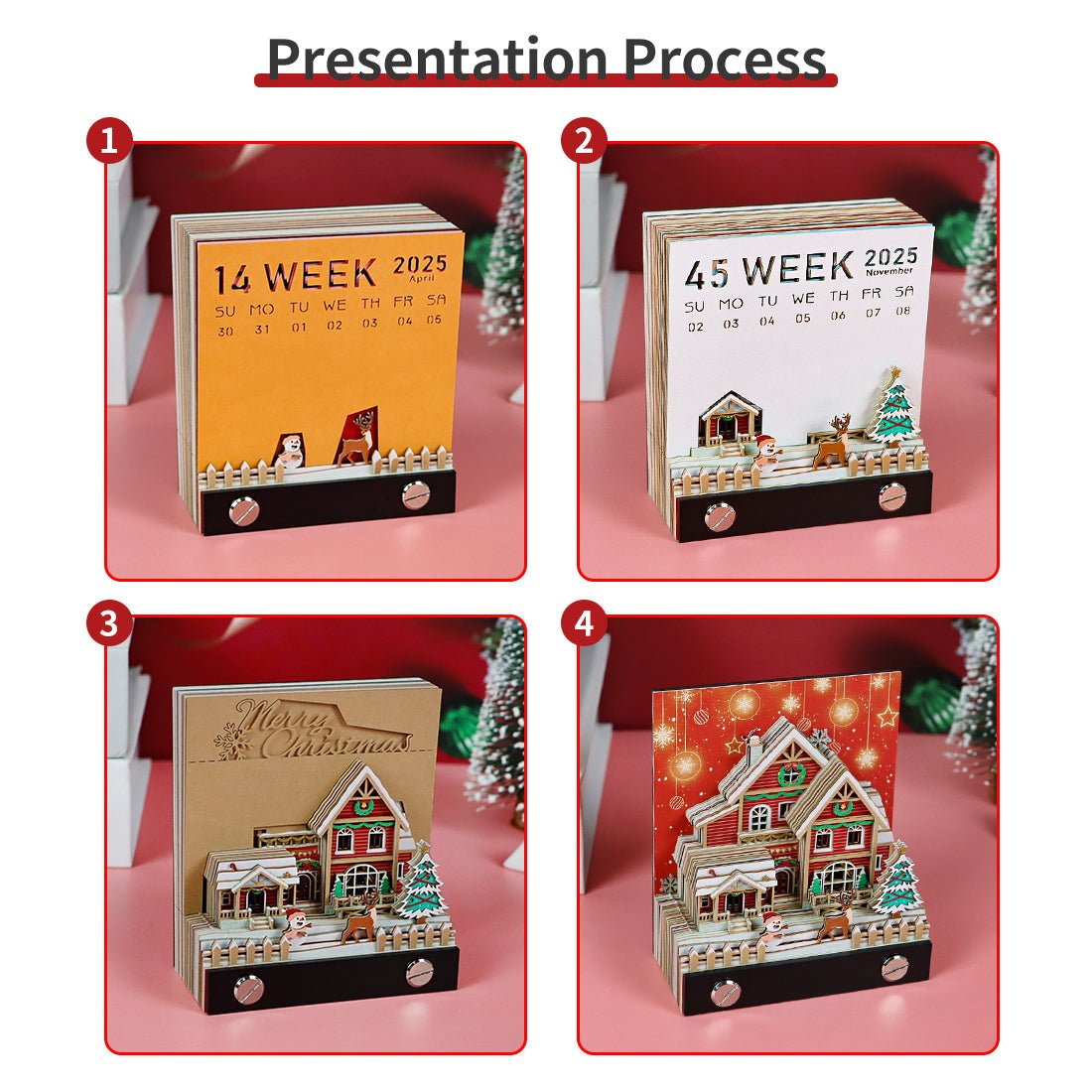 3D Calendar 2026 - Christmas Snow House - 3D Calendar