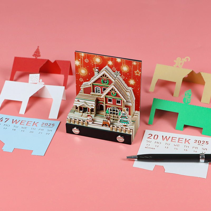 3D Calendar 2026 - Christmas Snow House - 3D Calendar