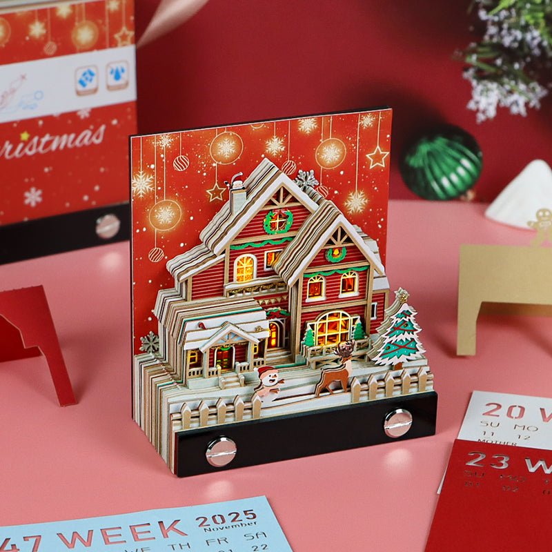 3D Calendar 2026 - Christmas Snow House - 3D Calendar