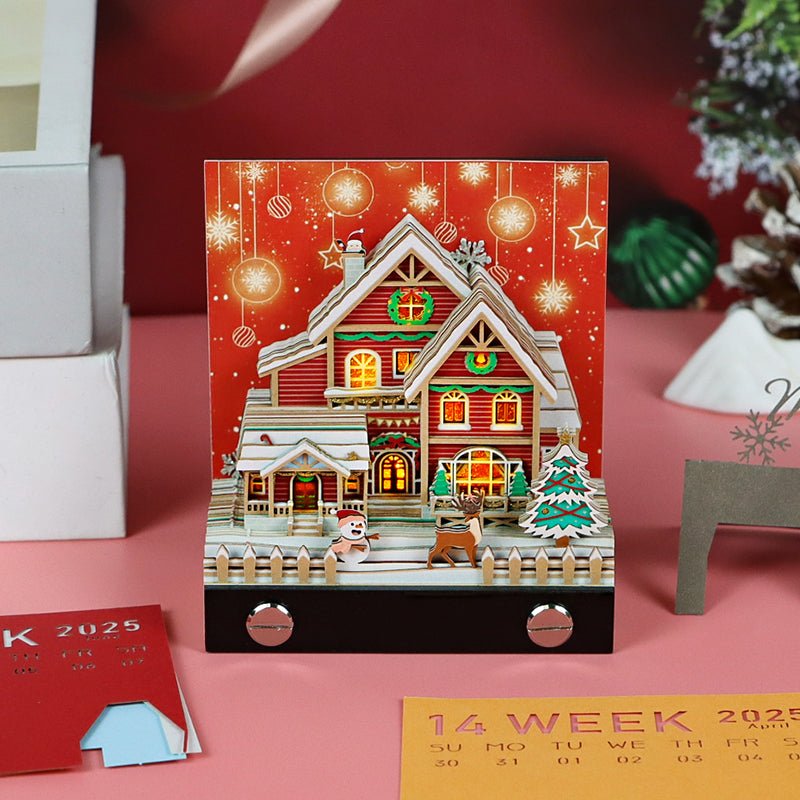 3D Calendar 2026 - Christmas Snow House - 3D Calendar