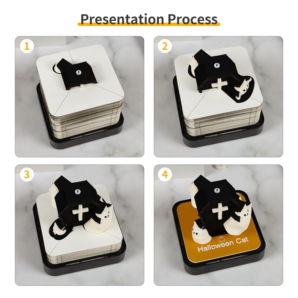 3D Calendar 2026 - Halloween Cat - 3D Calendar