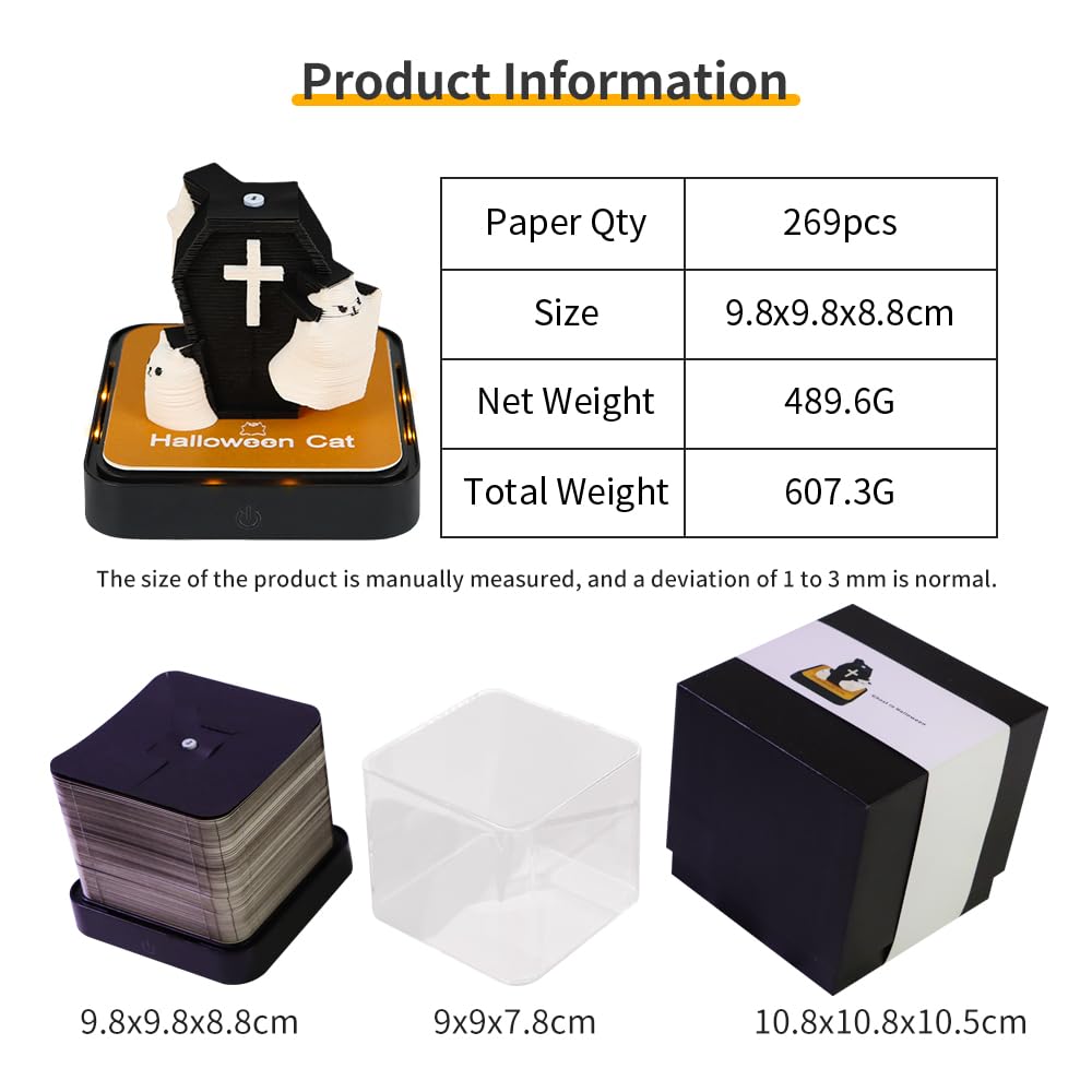 3D Calendar 2026 - Halloween Cat - 3D Calendar